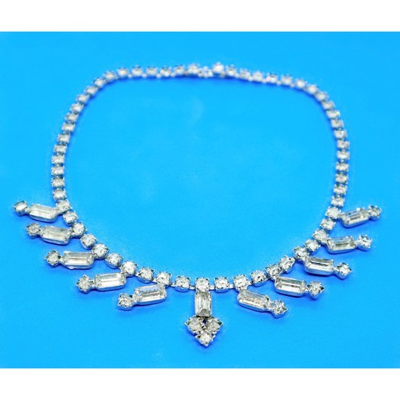 Vintage Rhinestone Necklace  1960's - Picture 1 of 4